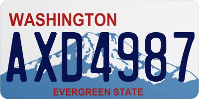 WA license plate AXD4987
