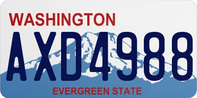WA license plate AXD4988