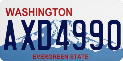 WA license plate AXD4990