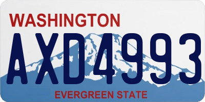 WA license plate AXD4993