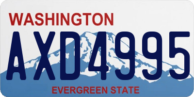WA license plate AXD4995