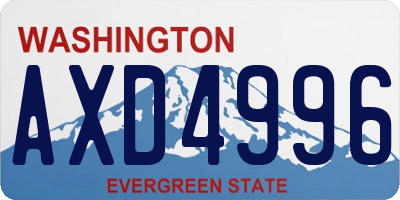 WA license plate AXD4996