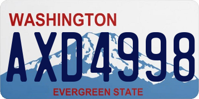 WA license plate AXD4998