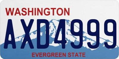 WA license plate AXD4999