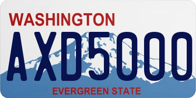 WA license plate AXD5000