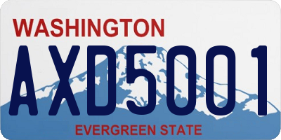 WA license plate AXD5001