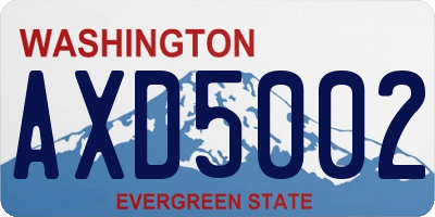 WA license plate AXD5002