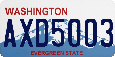 WA license plate AXD5003