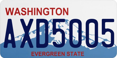 WA license plate AXD5005