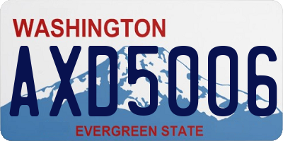 WA license plate AXD5006