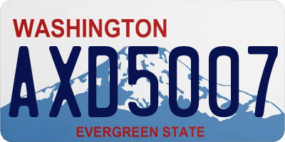 WA license plate AXD5007
