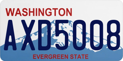 WA license plate AXD5008