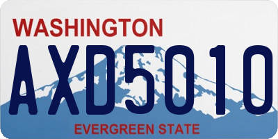 WA license plate AXD5010