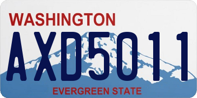 WA license plate AXD5011