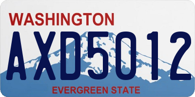 WA license plate AXD5012