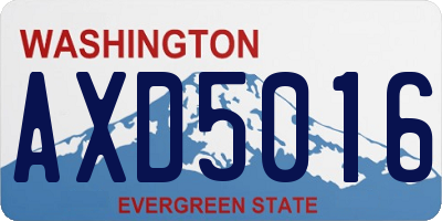 WA license plate AXD5016