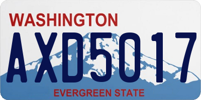 WA license plate AXD5017