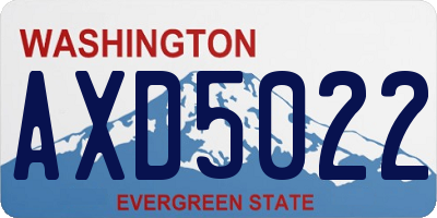 WA license plate AXD5022