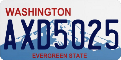 WA license plate AXD5025