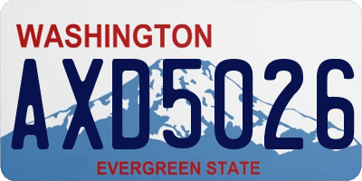 WA license plate AXD5026