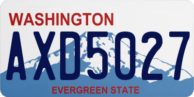 WA license plate AXD5027