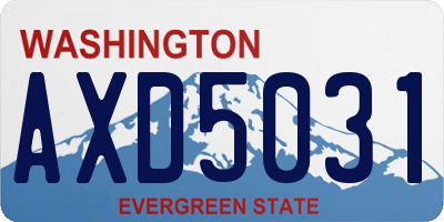 WA license plate AXD5031