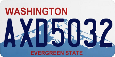 WA license plate AXD5032