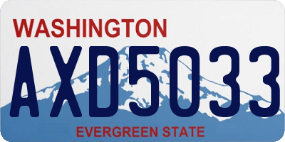 WA license plate AXD5033
