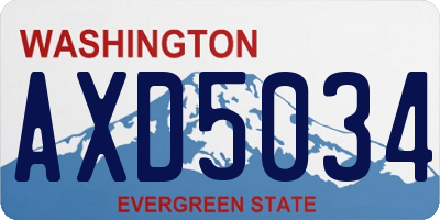 WA license plate AXD5034
