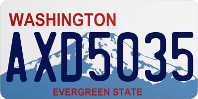 WA license plate AXD5035