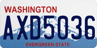 WA license plate AXD5036