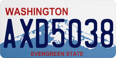 WA license plate AXD5038