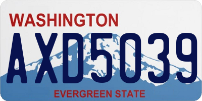 WA license plate AXD5039