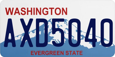 WA license plate AXD5040