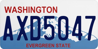 WA license plate AXD5047