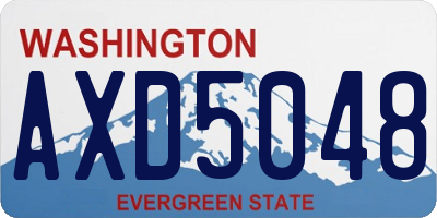 WA license plate AXD5048