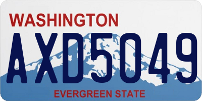 WA license plate AXD5049