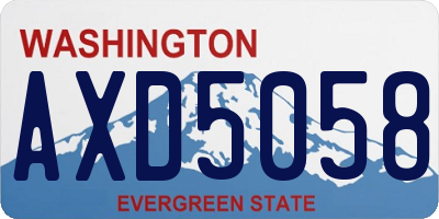 WA license plate AXD5058