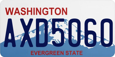 WA license plate AXD5060
