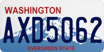 WA license plate AXD5062