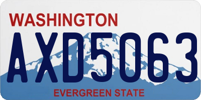 WA license plate AXD5063