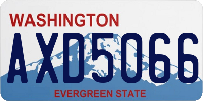 WA license plate AXD5066