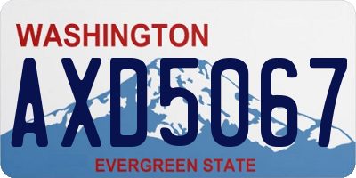 WA license plate AXD5067