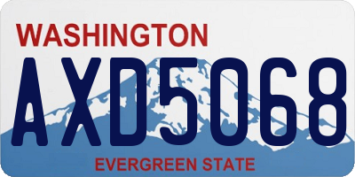 WA license plate AXD5068
