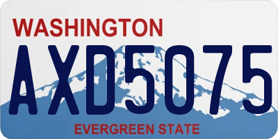 WA license plate AXD5075