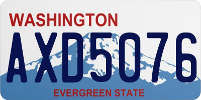 WA license plate AXD5076