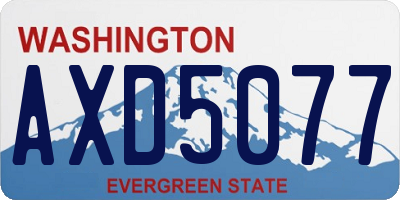 WA license plate AXD5077