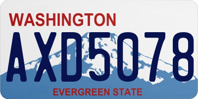 WA license plate AXD5078