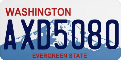 WA license plate AXD5080
