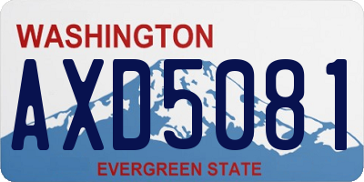 WA license plate AXD5081